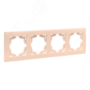 Валенсия рамка 4-местная кремовая