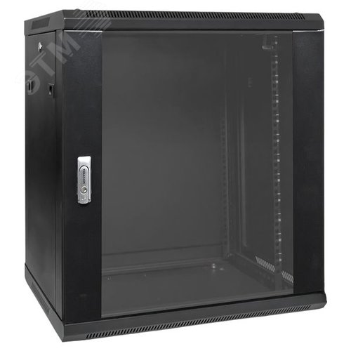 Шкаф настенный 19' TERACOM PRO 12U 600х450 мм дверь стеклянная с замком-ручкой чёрный - EKF