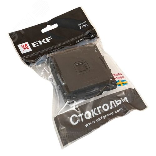 Стокгольм Механизм Розетки Phone 1-местной черный - фото 3