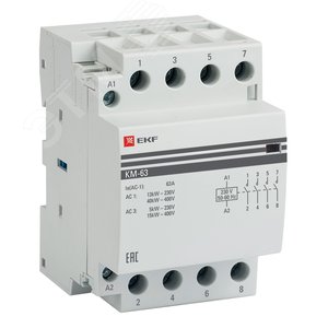 Контактор модульный КМ 63А 4NO 230В АС (3 мод.)   PROXIMA EKF