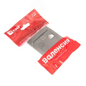 Валенсия лицевая панель розетки RJ-45 2-местная графит 2