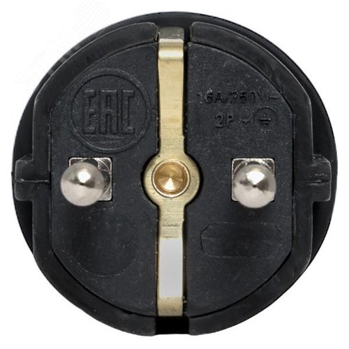 Вилка прямая каучуковая 230В 2P+PE 16A IP44 EKF DIY (RPS-011-16-230-44-r) - фото 3