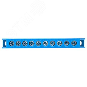 Шина 0 N (8х12мм) 10 отверстий латунь синий нейлоновый корпус комбинированный розничный стикер PROxima 4