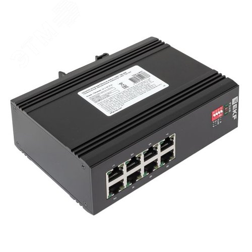 Коммутатор промышленный неуправляемый U-8GTP, 8 портов 10/100/1000Base-T(X) RJ45 c PoE, монтаж на динрейку TSX EKF - фото 8