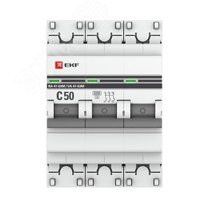 Авт. выкл. 3P 50А (C) 6кА ВА 47-63M | mcb4763m-6-3-50C-pro | EKF - фото 3