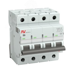 Выключатель автоматический AV-10 4P 3A (D) 10kA AVERES