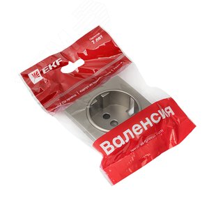 Валенсия лицевая панель розетки 1-местной с/з 16А кашемир с защ. штор. 3