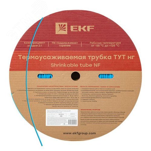 Трубка термоусаживаемая ТУТ нг 6/3 синяя рулон PROxima - EKF