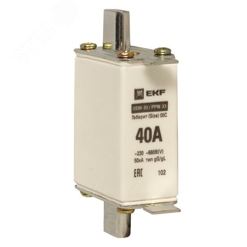 Вставка плавкая ППН-33 100/40А габарит 00С - EKF