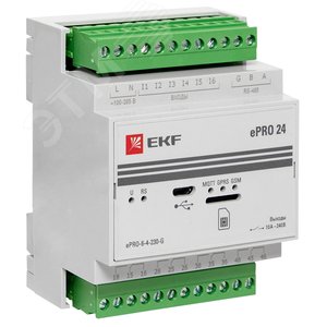 Модуль базовый ePRO удаленного управления 6вх4вых 230В GSM EKF PROxima (ePRO-6-4-230-G) - EKF