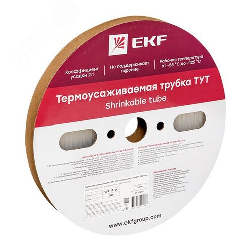 Термоусаживаемая трубка ТУТ 12/6 прозрачная рулон PROxima - EKF
