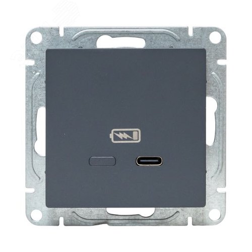 Механизм розетки USB-С  быстрая  графит Эпика EKF - фото 2