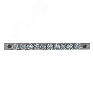 Шина PEN ноль-земля (6x9мм) 10 отв. цинк крепеж покраям 2