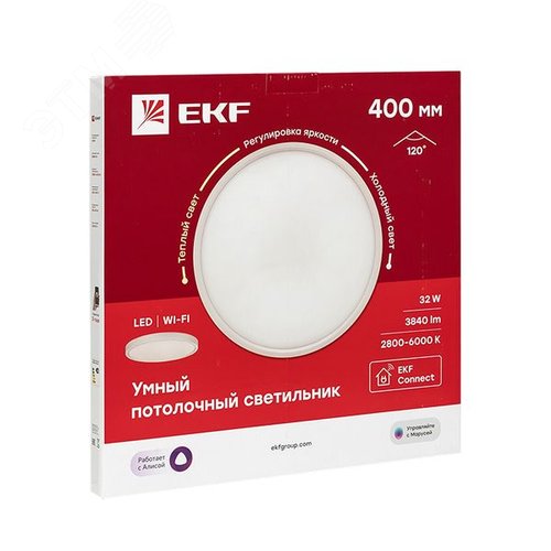 Светильник светодиодный ДБО-32Вт Connect 400мм - EKF