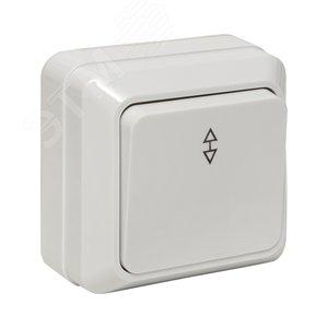 Рим Выключатель проходной одноклавишный 10А белый