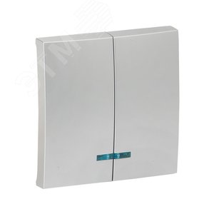 Валенсия лицевая панель выключателя 2-кл. с индикатором 10А сталь