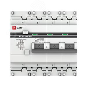 Автомат дифференциальный АД-32 (селективный) 3P+N 25А/100мА PROxima 3