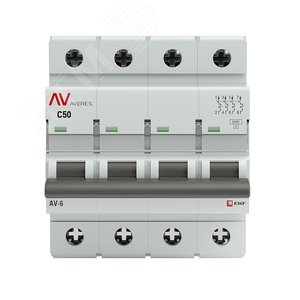 Выключатель автоматический AV-6 4P 50A (C) 6kA AVERES 2