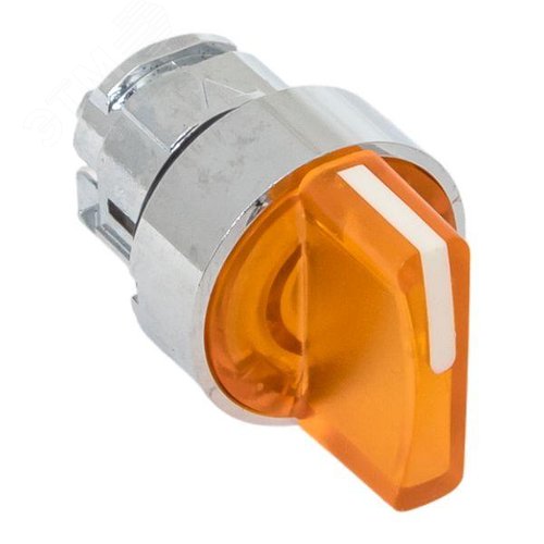 Механизм переключателя исполнительный XB4 желтый на 3 положения возвратный без фиксации с подсветкой с короткой ручкой PROxima 7