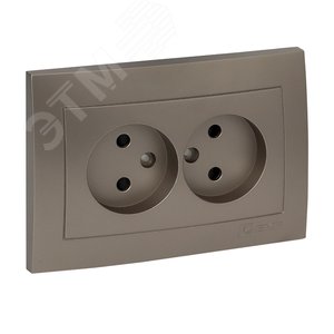 Валенсия лицевая панель розетка 2-местной б/з 10А кашемир с защ. штор. 2