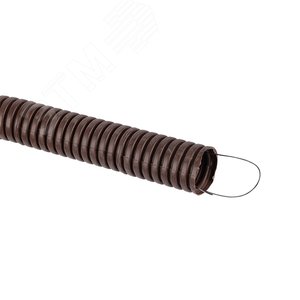 Труба гофрированная ПВХ с зондом под темное дерево d25мм (25м) Plast PROxima 2