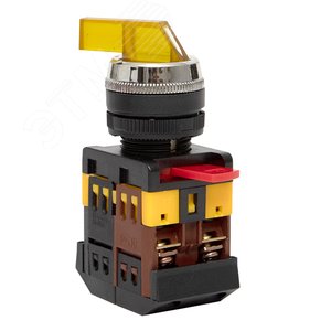 Переключатель ANLC-22 3P желтый с подсветкой 380В NO+NC (psw-anlc-3p-o-380)