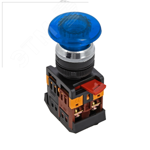 Кнопка AELA-22 ‘Грибок‘ синяя подсветка NO+NC 24В PROxima (pbn-aela-1b-24) 2