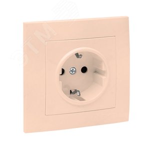 Валенсия розетка 1-местная с/з 16А кремовая с защ. штор. PROxima 2