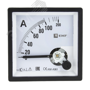 Амперметр AM-A961 аналоговый на панель 96х96(квадратный вырез) 10А прямое подключение PROxima (am-a961-10)