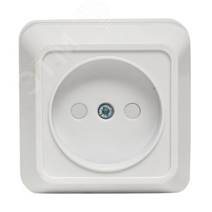 Рим Розетка 10А без заземления со шторками белая (ENR10-022-100) 2