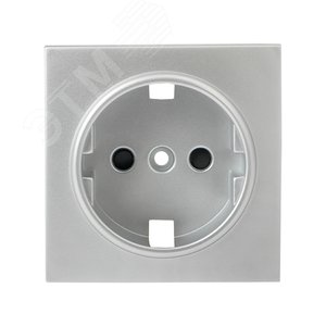 Валенсия лицевая панель розетки 1-местной с/з 16А сталь с защ. штор. 2
