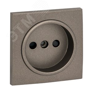 Валенсия лицевая панель розетки 1-местной б/з 10 А графит с защ. штор.