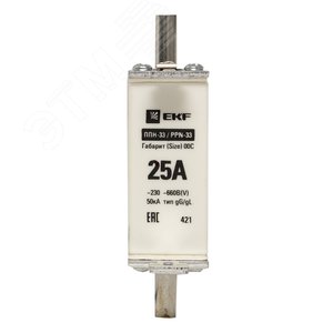 Вставка плавкая ППН-33 100/25А габарит 00С 3