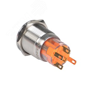 Кнопка S-Pro67 19 мм с фикс. с оранжевой подсв. 230В PROxima 2