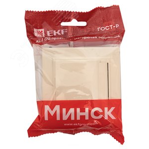 Розетка Минск 1-местная СП с заземлением с крышкой 16А бежевая с защитными шторками IP44 2