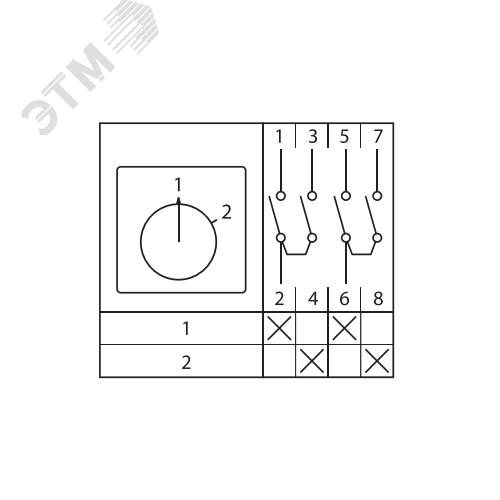 Переключатель кулачковый ПК-1-52 10А 2P 1-2 PROxima 13
