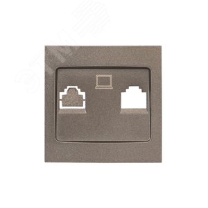 Валенсия лицевая панель розетки RJ-45 2-местная графит