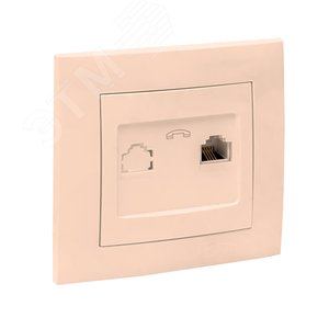 Валенсия розетка телефонная RG-11 1-местная кремовая 3