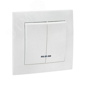 Валенсия выключатель 2-кл. 10А белый с индикатором 3