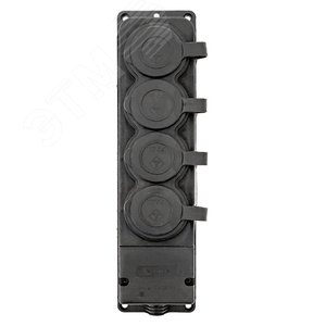 Роз. четырехмест. с защит. крышками каучуковая 230В 2P+PE 16A IP44 DIY 3