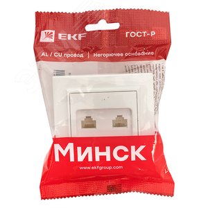 Розетка Минск RJ-45+Phone СП белая 3