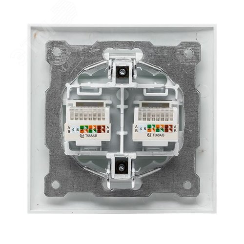 Валенсия розетка компьютерная RJ-45 2-местная белая - фото 2