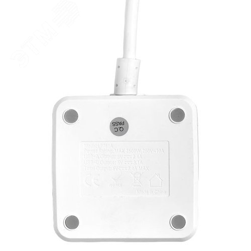 Удлинитель куб 2 гнезда 1USB + 2 Type C с быстрой зарядкой, подставкой под телефон и ночником 1, 3 метра 1 мм2 - фото 11