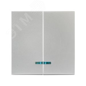 Валенсия лицевая панель выключателя 2-кл. с индикатором 10А сталь 2