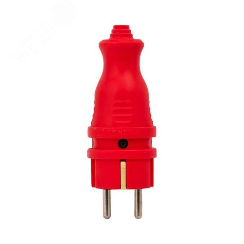 Вилка красная каучуковая прямая 230В 2P+PE 16A IP44 PRO - фото 2