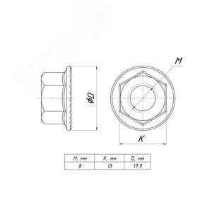 Гайка с фланцем М8 2