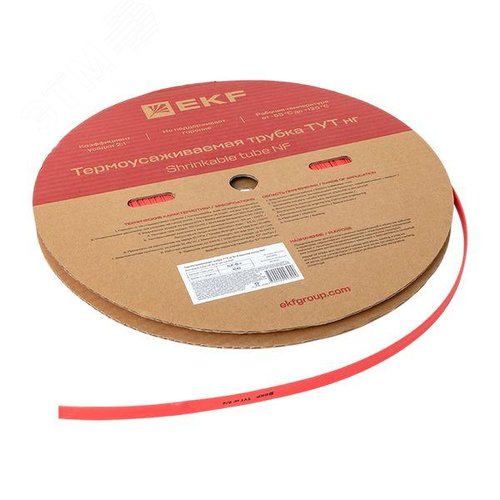 Трубка термоусаживаемая ТУТ нг 8/4 красная рулон PROxima 4