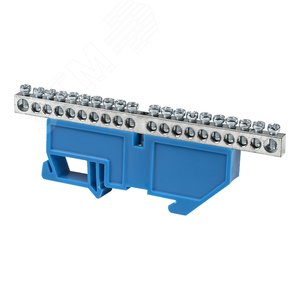 Шина нулевая N 63.20 (DIN изолятор) никель