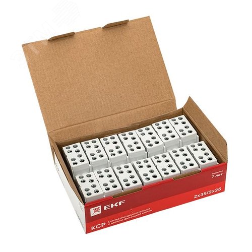 Клемма распределительная КСР с двойным винтом 2x35/2x25 серая PROxima - фото 9