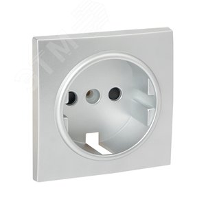 Валенсия лицевая панель розетки 1-местной с/з 16А сталь с защ. штор.